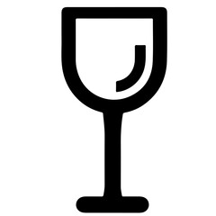 Black Wine Glass Icon, Vector Illustration, Simple Design