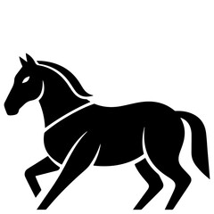 Black Silhouette of a Horse, Vector Illustration