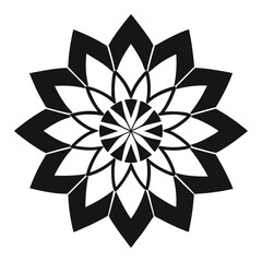 Minimal Symmetrical Flower Design in Black and White