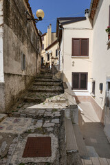 A small street in Oppido Lucano, a rural town in the province of Potenza in Italy.