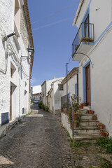A small street in Oppido Lucano, a rural town in the province of Potenza in Italy.