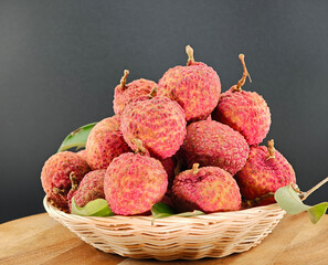 Fresh Lychee on a basket