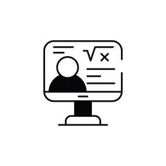 Online Learning icon design with white background stock illustration