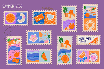 set of stamps for design