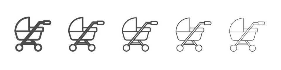 baby stoller icon simple isolated vector sign
