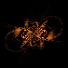 Fantasy fractal flower on dark background. Floral as pattern for your graphic design
