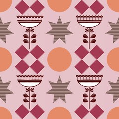 Brown abstract seamless background with different shapes, folded into a seamless pattern.
Abstract multicolored texture for printing on paper, fabric, background for other graphic design.