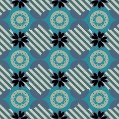 Blue abstract seamless background with different shapes, folded into a seamless pattern.
Abstract multicolored texture for printing on paper, fabric, background for other graphic design.