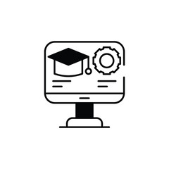Learning Management System icon design with white background stock illustration
