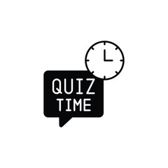 Quiz Time icon design with white background stock illustration