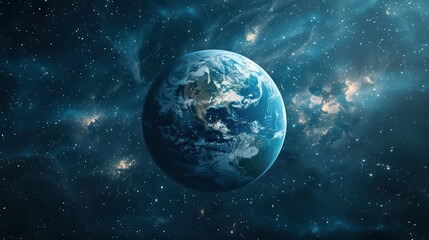 Obraz premium Cinematic Planet Earth with Clouds - AI Generated