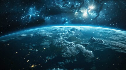 Planet Earth and Clouds - AI Generated