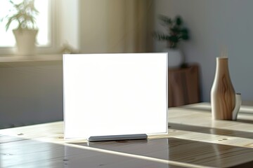 High Resolution Picture of Information Sign on Table Against White Background