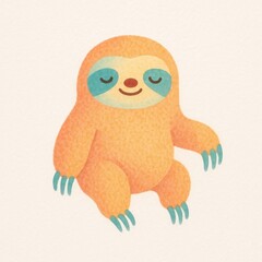 Fototapeta premium Cute cartoon sloth illustration.