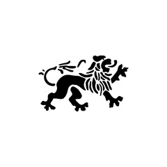 silhouettes with heraldic motifs in black Vector