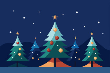 Obraz premium christmas tree with snowflakes