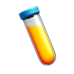 3D illustration of test tube on transparent background PNG