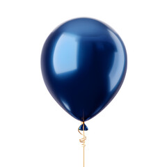 Navy Blue Balloon 3d rendered, isolated on transparent background
