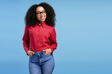 Confident Young Woman Smiling in Casual Attire