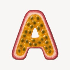 Fruit-inspired letter A design.