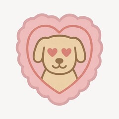 Naklejka premium Cute dog heart illustration