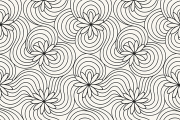 Seamless floral wave pattern with concentric petal curves