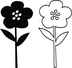 Flowers and Plants Silhouette  Isolated Vector Set