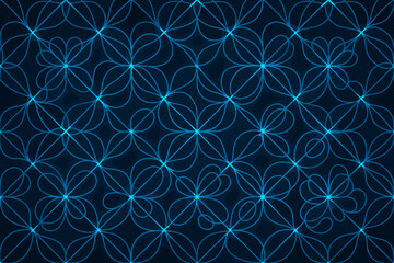 Elegant glowing blue petal pattern with seamless symmetry