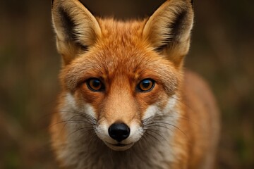 Fototapeta premium A close up of a red fox looking at the camera
