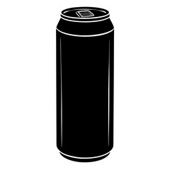 Simple black silhouette of a beverage can with a pull tab