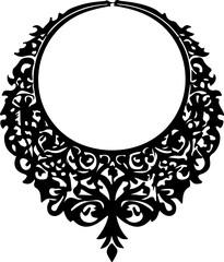Necklace Silhouette Vector Set, Elegant Necklace Vector Art, Fashion Necklace Silhouette Design, Jewelry Necklace Outline Vector, Pendant Necklace Silhouette Pack, Stylish Necklace Vector Collection, 