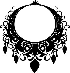 Necklace Silhouette Vector Set, Elegant Necklace Vector Art, Fashion Necklace Silhouette Design, Jewelry Necklace Outline Vector, Pendant Necklace Silhouette Pack, Stylish Necklace Vector Collection, 