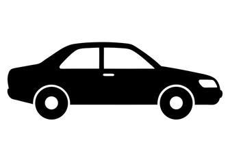 black car isolated on white