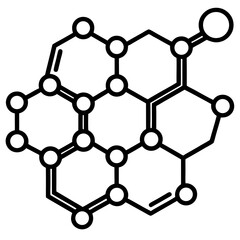 Collagen Molecule Outline Vector | Generative AI & Linocut Silhouette Design