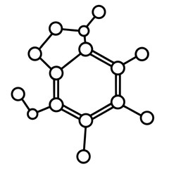 Collagen Molecule Outline Vector | Generative AI & Linocut Silhouette Design