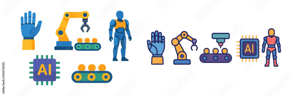 Poster exploring the realm of robotics and artificial intelligence in a modern technology setting