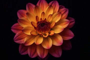 Obraz premium A close up of a flower on a black background