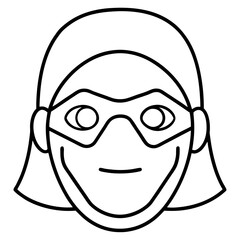 Face Mask Outline Vector | Generative AI & Linocut Silhouette Design