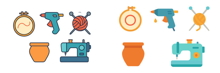 Creative tools and materials for handmade crafts displayed in a bright and colorful workspace filled with artistic supplies