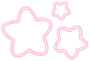 네온 핑크 별장식 일러스트