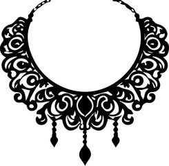 Necklace Silhouette Vector Set, Elegant Necklace Vector Art, Fashion Necklace Silhouette Design, Jewelry Necklace Outline Vector, Pendant Necklace Silhouette Pack, Stylish Necklace Vector Collection, 
