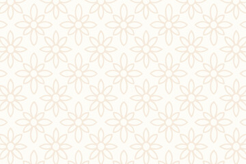 Fototapeta premium Seamless beige floral pattern on light background
