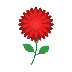 Bright gerbera daisy flower with bold symmetrical petals perfect for cheerful designs Vector illustration on white background
