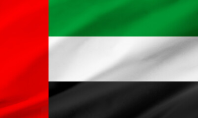 United Arab Emirates flag background with waving fabric texture