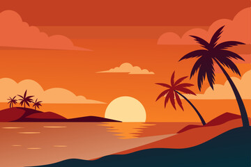 Fototapeta premium palm tree on the beach