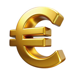 Fototapeta premium Luxurious gold euro symbol rendered with dramatic lighting