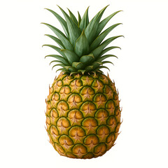 Fototapeta premium Realistic Pineapple Whole Isolated on White