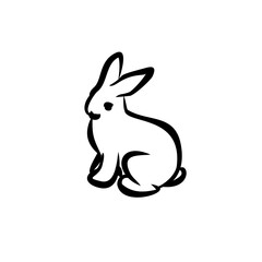 Minimalist Rabbit Outline