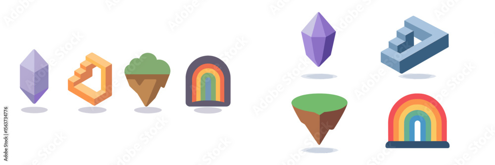 Poster colorful abstract shapes and designs create a playful atmosphere in a modern digital artwork