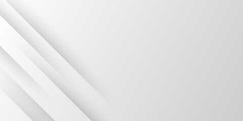 White and gray rectangle geometric concept technology modern futuristic subtle abstract background. Modern gray abstract vector long banner background. Futuristic technology concept graphic design.	